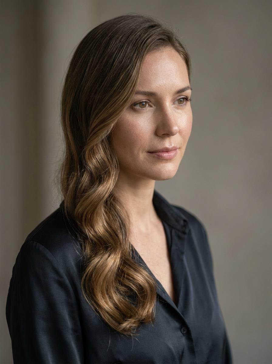Elegante Seitenwellen - schöne Frisur für lange Haare